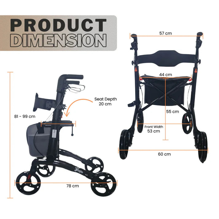 Ultralight Carbon Fibre Walker (Rollator) | Easy Movement