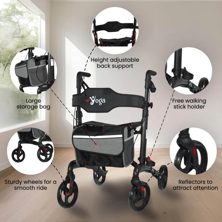 Ultralight Carbon Fibre Walker (Rollator) | Easy Movement